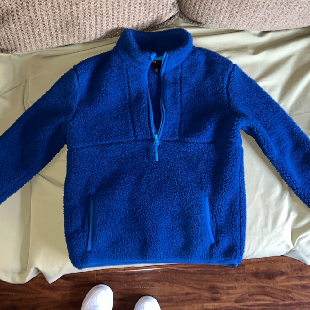 Boys| Blue Fleece Collared Zip Up Sweater